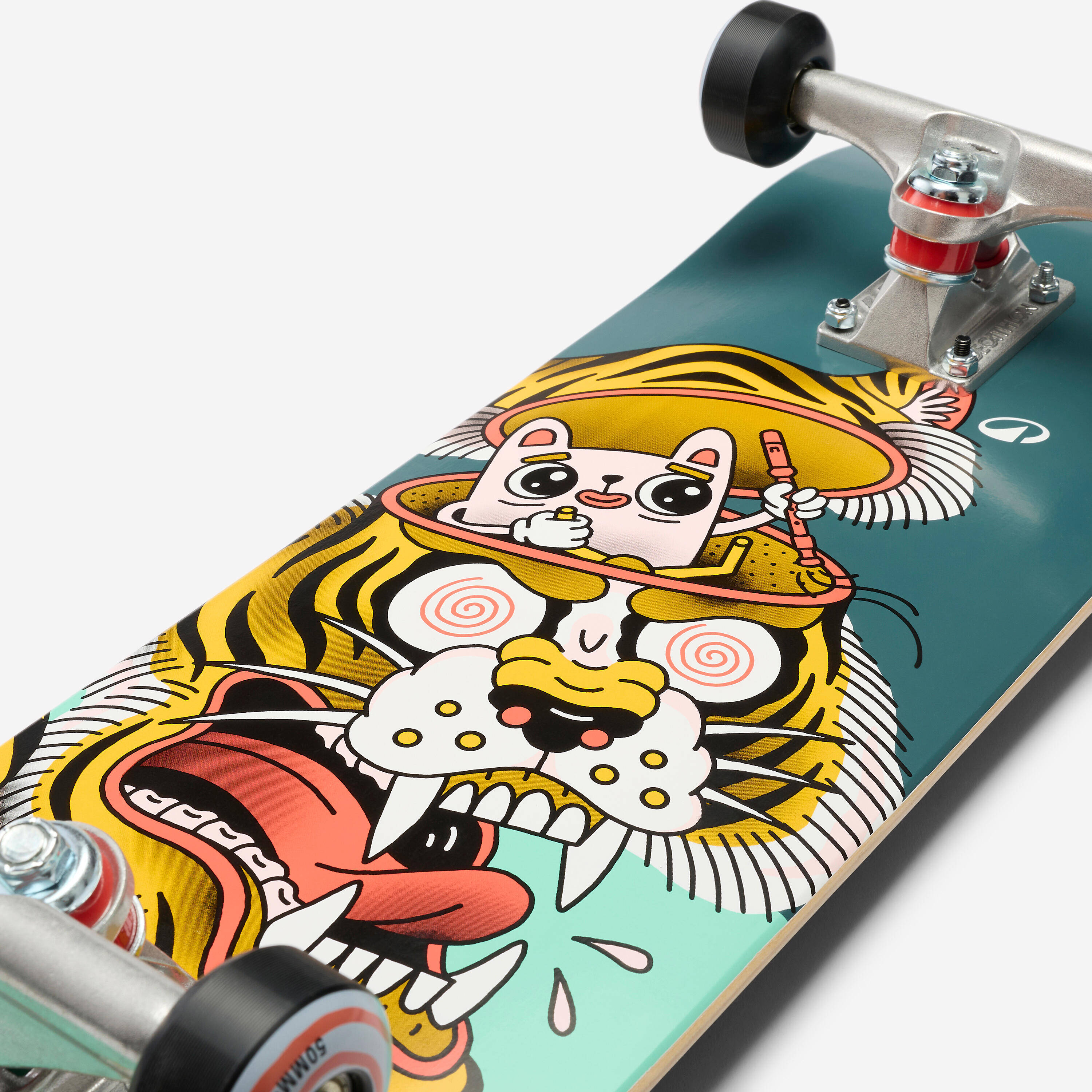 KIDS' SKATEBOARD 8 - 12 YEARS CP100 MID PREDATOR SIZE 7.6" -  5