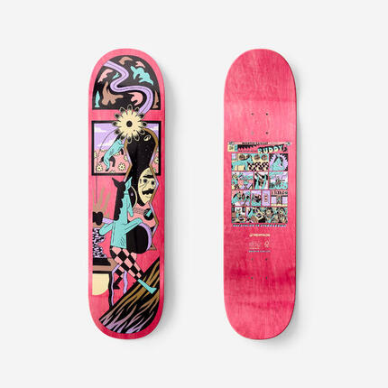 PLANCHE DE SKATE ERABLE DK500 POPSICLE TAILLE 8.5". GRAPHISME QUENTIN CAILLAT