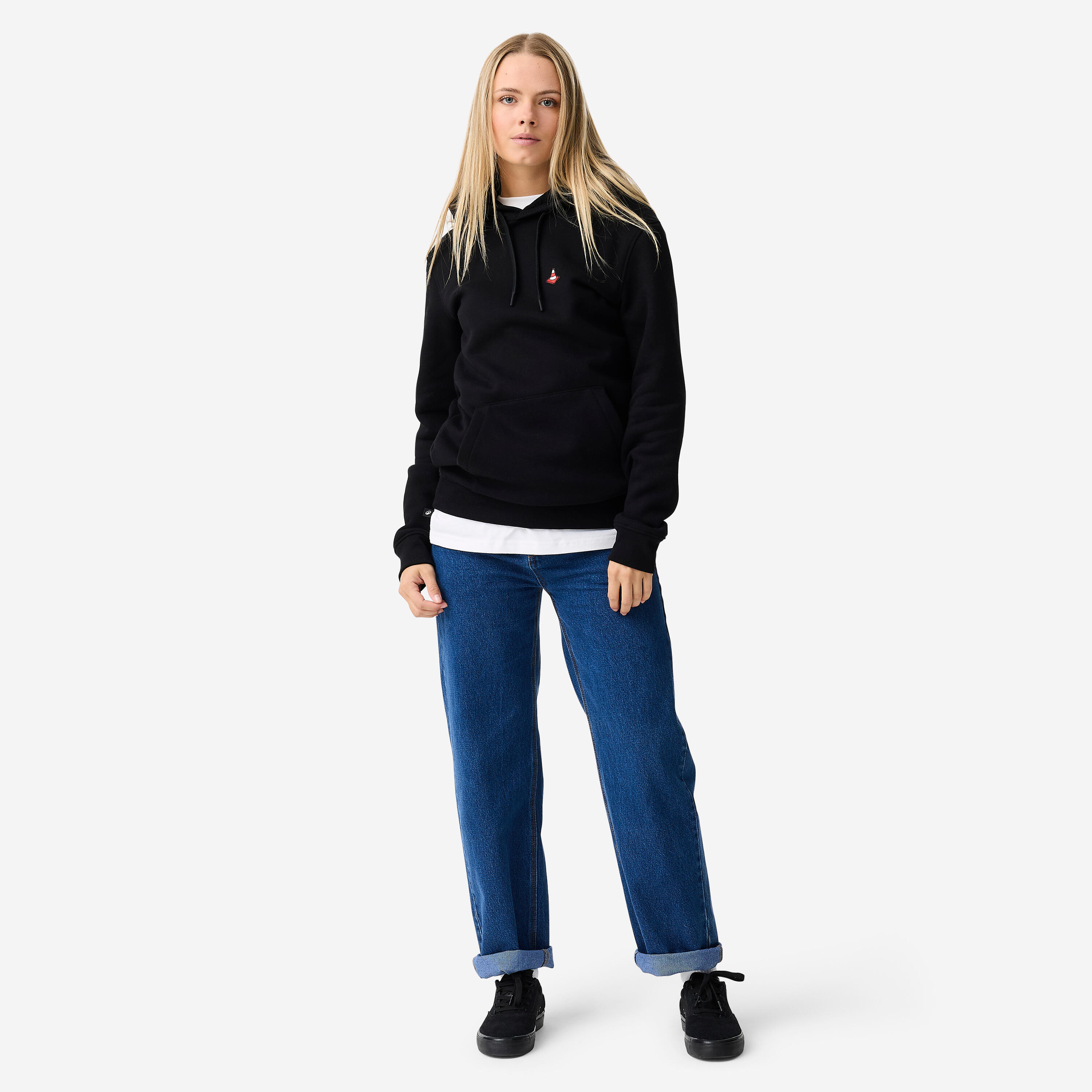 Bluza na deskorolkę z wytrzymałego materiału HD500 czarna 7/11