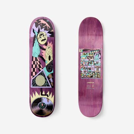 PLANCHE DE SKATE ERABLE DK500 POPSICLE TAILLE 8". GRAPHISME PAR QUENTIN CAILLAT