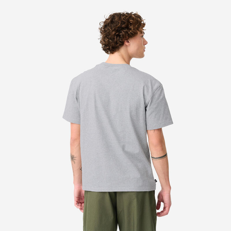 Tricou TS500 Gri din bumbac gros Decathlon SkateboardingDecathlon Skateboarding