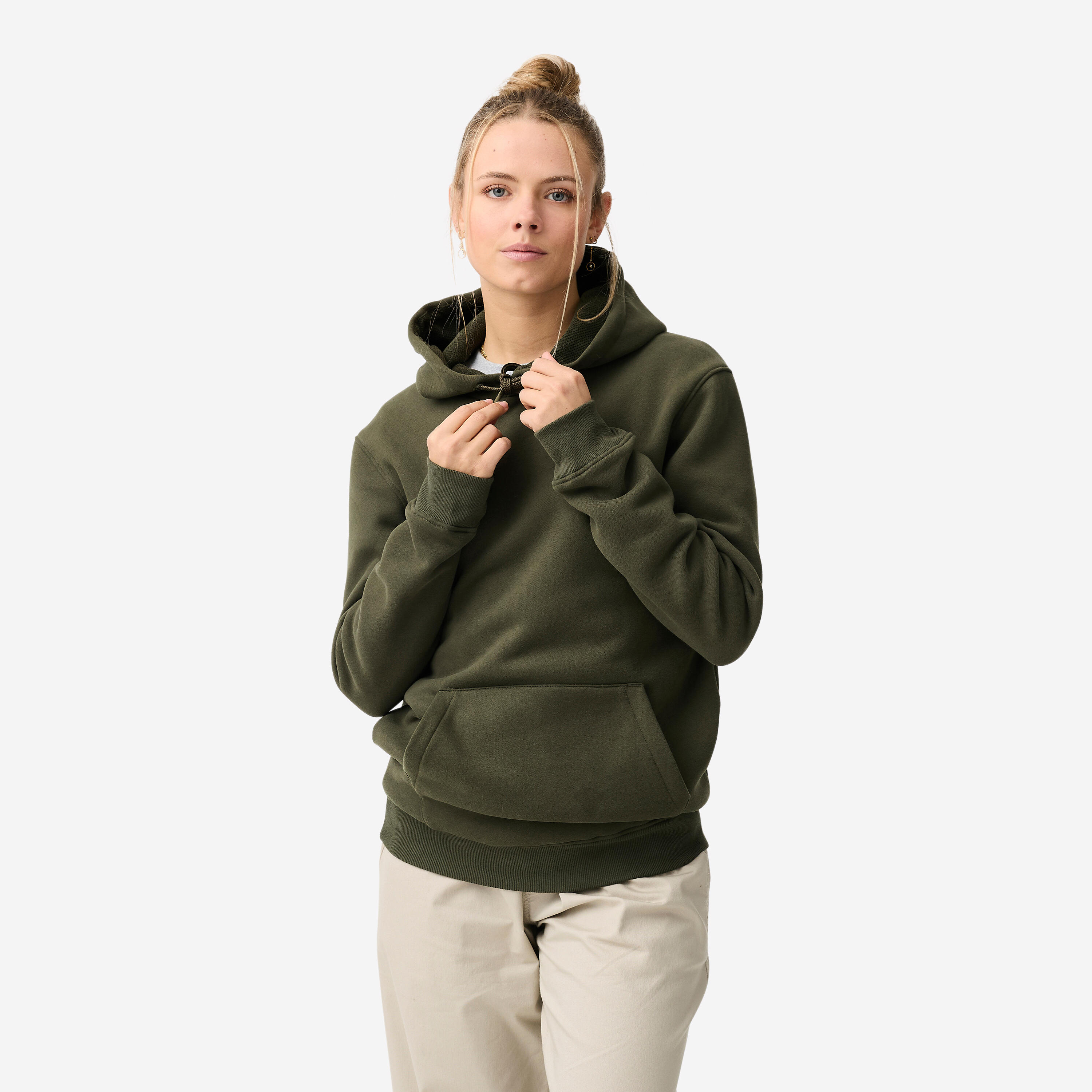 Sweat-shirt de skateboard  hd500 resistant kaki 3/12