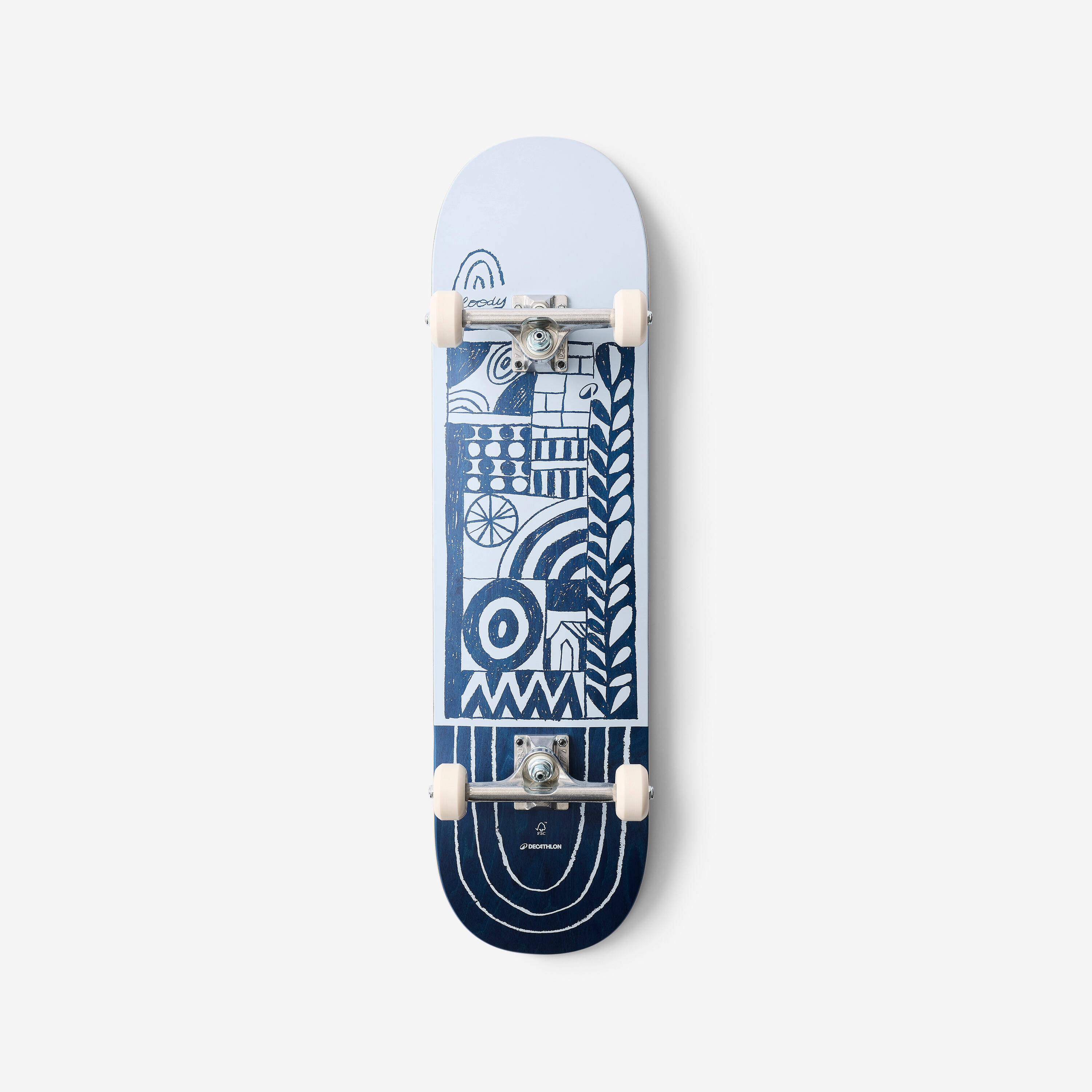 Full Skateboard CP500 for Skaters Aged 12 Years Plus Size 8.25'' - Tribe Blue -  2