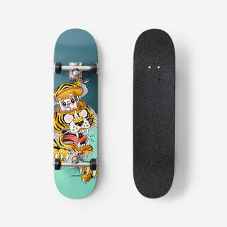 KIDS' SKATEBOARD 8 - 12 YEARS CP100 MID PREDATOR SIZE 7.6"