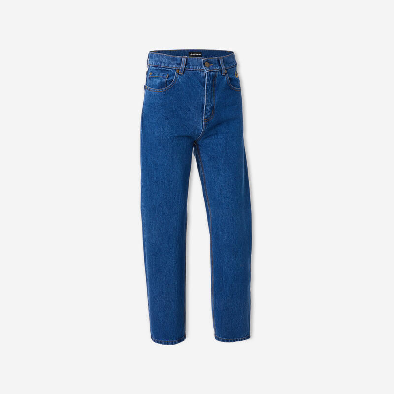 JEANS SKATEBOARD DN900 INDIGO DIN BUMBAC GROS. CROIALĂ DREAPTĂ AMPLU „RELAXED”