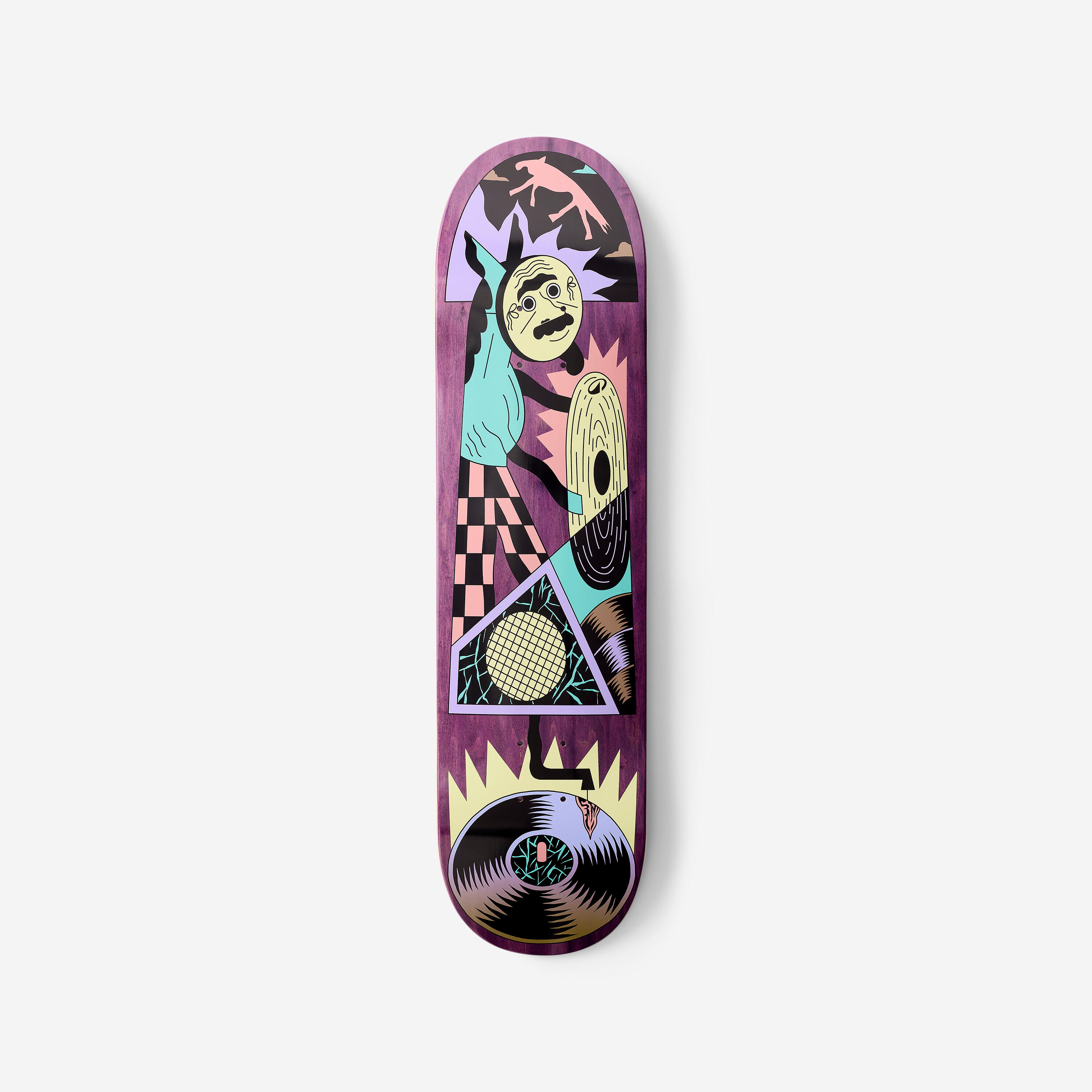 PLANCHE DE SKATE ERABLE DK500 POPSICLE TAILLE 8". GRAPHISME PAR QUENTIN CAILLAT 3/4