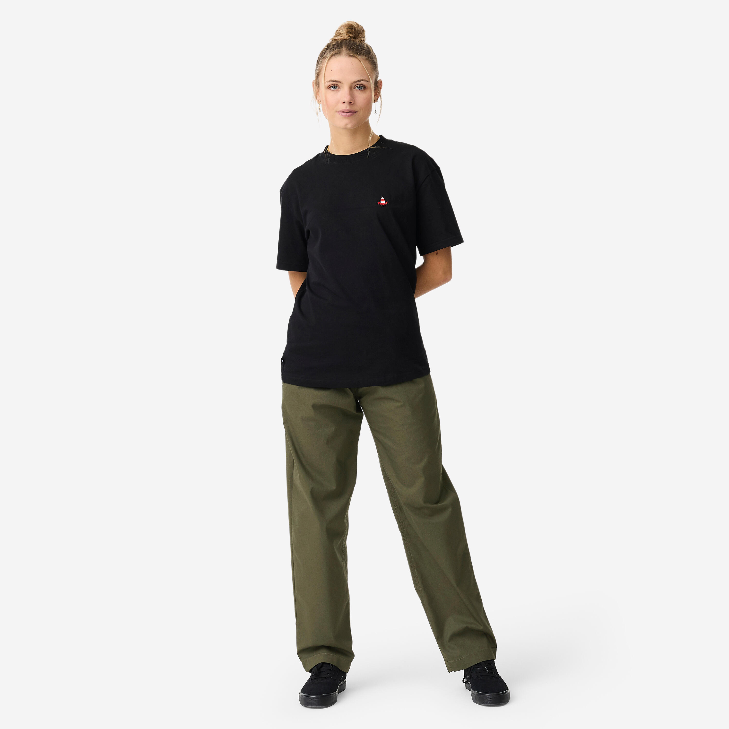PANTALON DE SKATE CHINO CN500 LIGHT KAKI 3/11