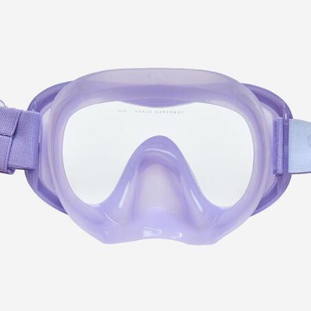 Маска для дайвінгу 100 з протитуманним покриттям світло-фіолетова