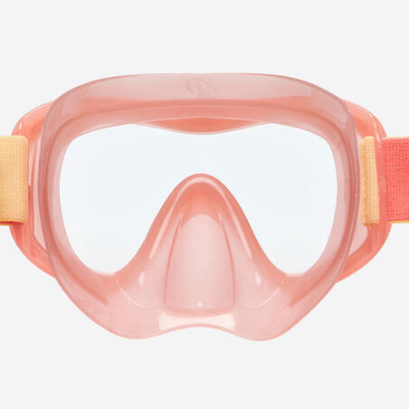 Маска дитяча для дайвінгу 100 з протитуманним покриттям рожева