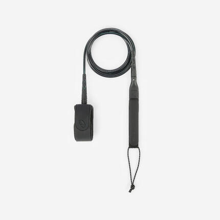 Leash shortboard surf 6' 900 - Diamètre 6mm Noir fumé