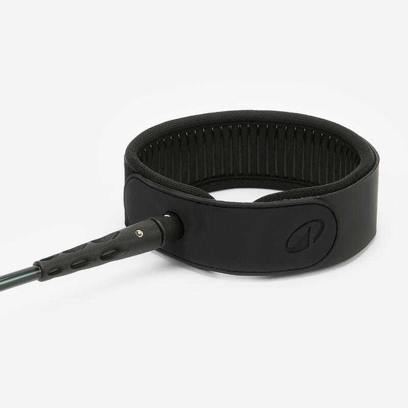 Coardă longboard 9' fixare genunchi diametru 7mm, 900 Negru