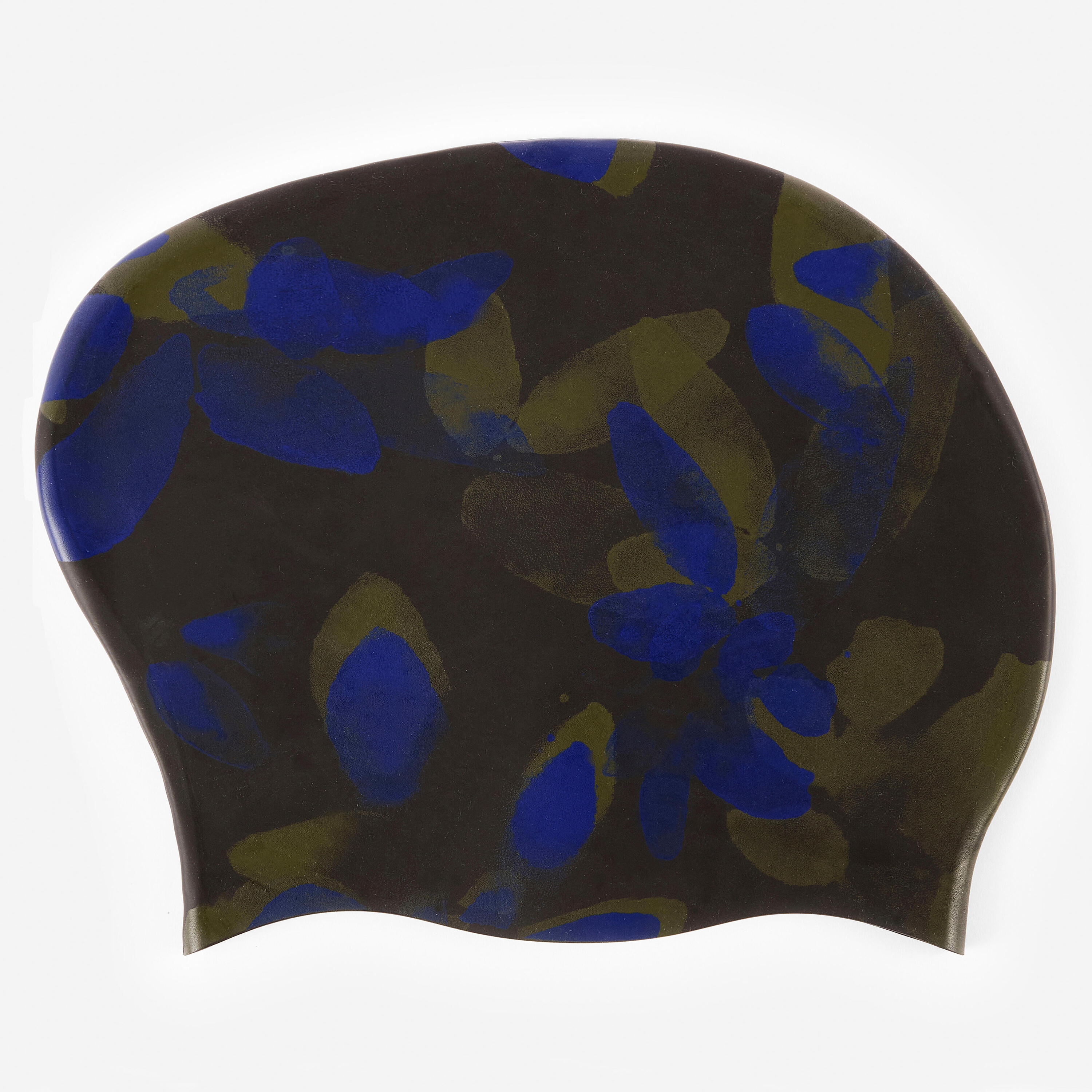 Bonnet de bain silicone pour cheveux longs, flo noir bleu 2/2