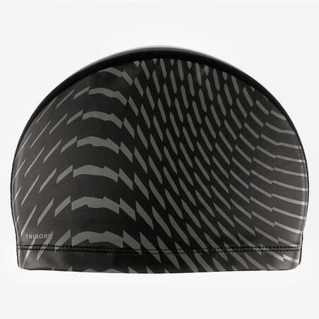 Шапочка для плавання текстильна з силіконом розмір M темний хакі