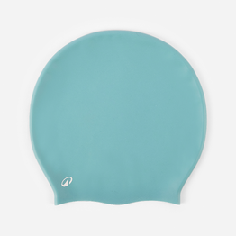 Bonnet de bain silicone pour cheveux volumineux, turquoise