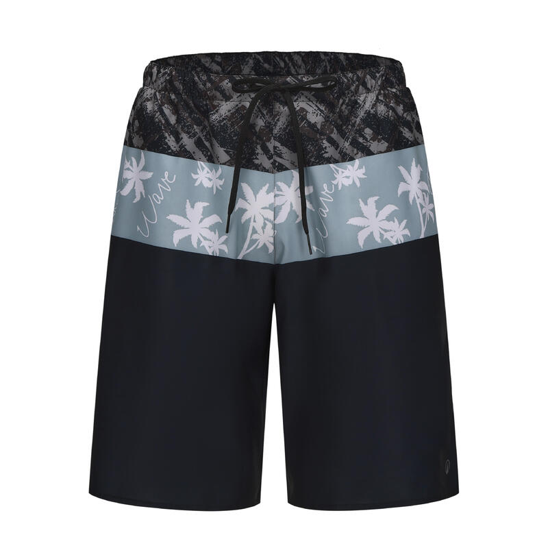 Erkek Uzun 20" Deniz Şortu / Boardshort - Siyah - SBS 100