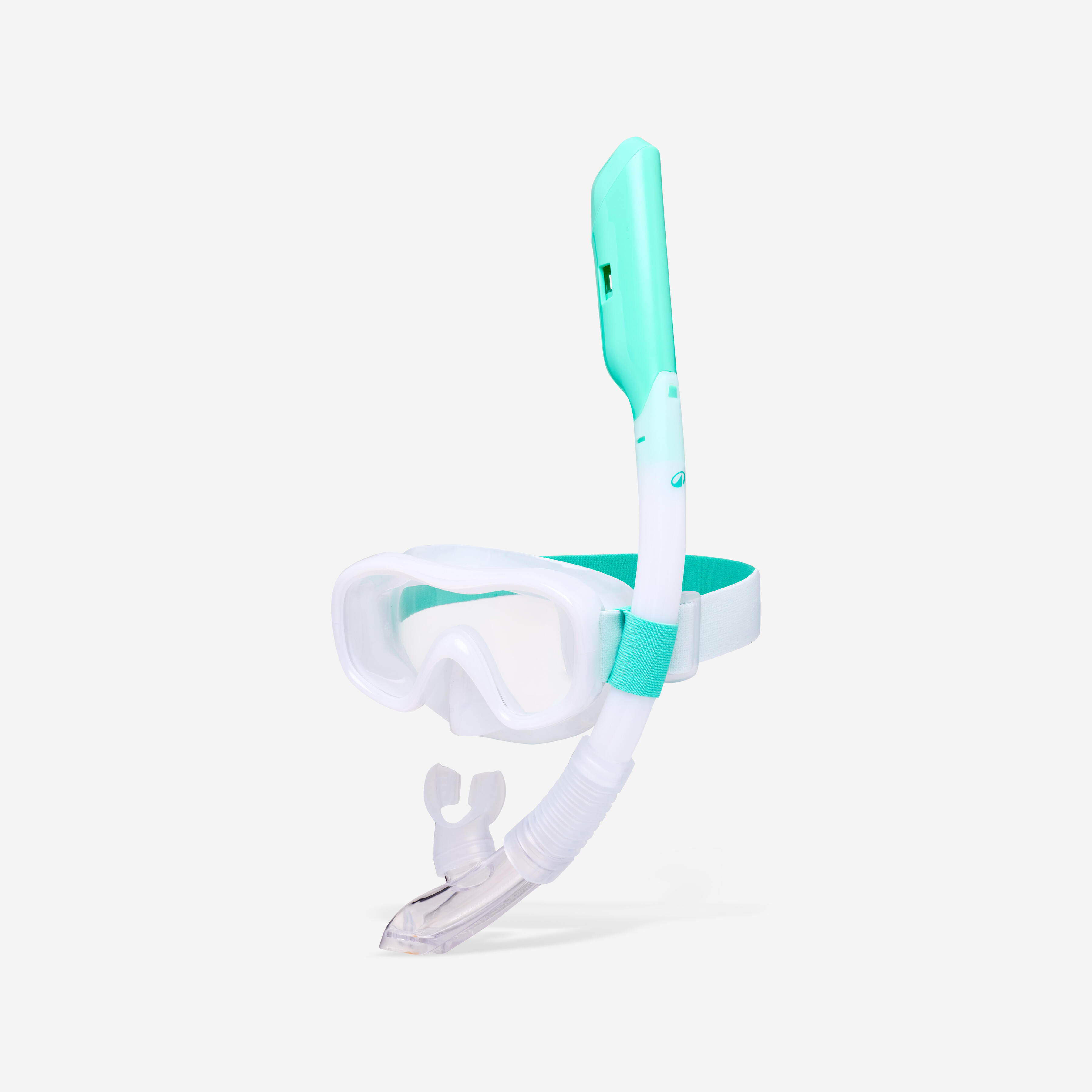 Kids’ snorkelling COMFORT anti-fog mask DRY TOP snorkel set, 100 White
