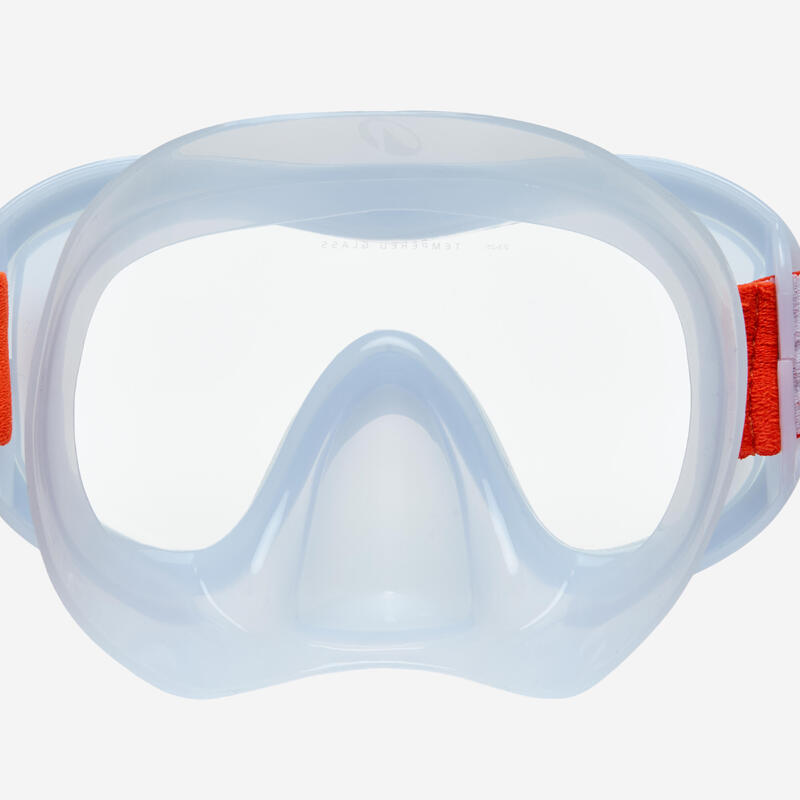 Yetişkin Şnorkel Maske Seti - Açık Gri - 100
