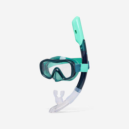 Zestaw do snorkelingu Decathlon 100 maska anty-fog Confort fajka Drytop