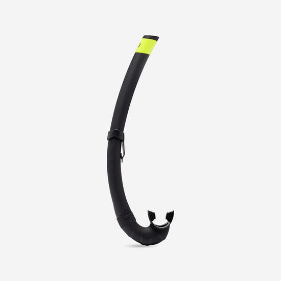 Tuba chasse sous-marine et apnée souple, SPF 500 noir