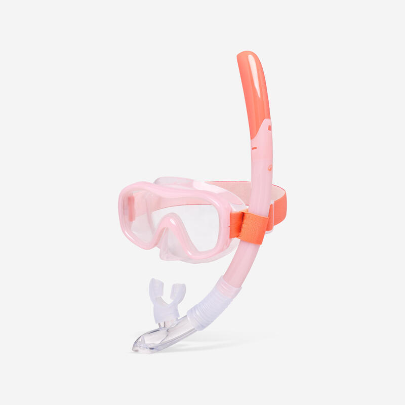 Yetişkin Şnorkel Maske Seti - Pembe - 100