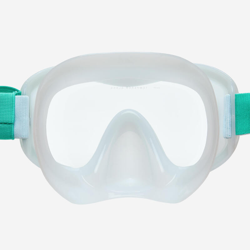 Set snorkeling mască anti-aburire COMFORT Tub DRYTOP 100 Alb Copii