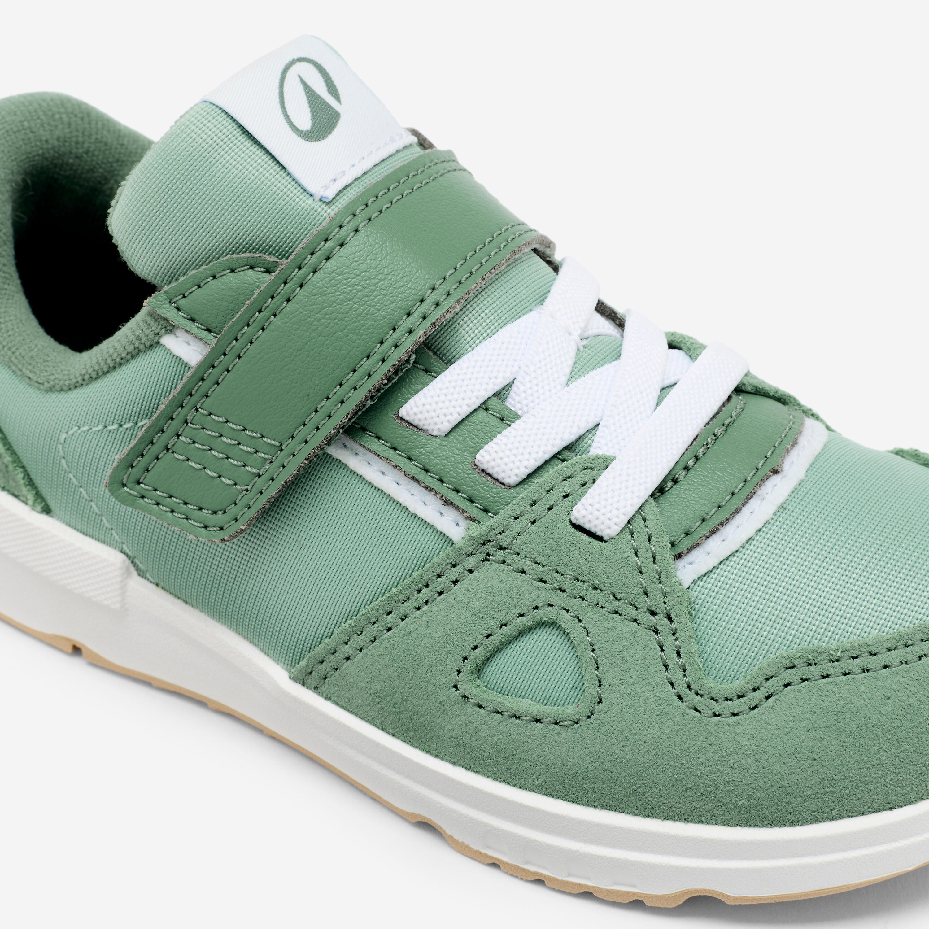 Scarpe da ginnastica bambino barefoot cuoio e mesh verdi dal 24 al 28 2/6