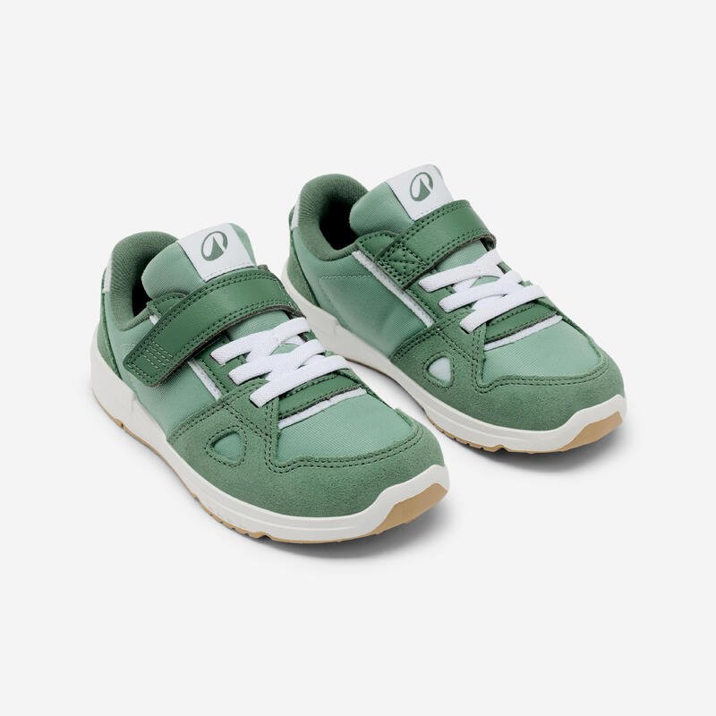 Încălțăminte Barefoot din piele, respirabilă, Stepper Leather verde, Copii