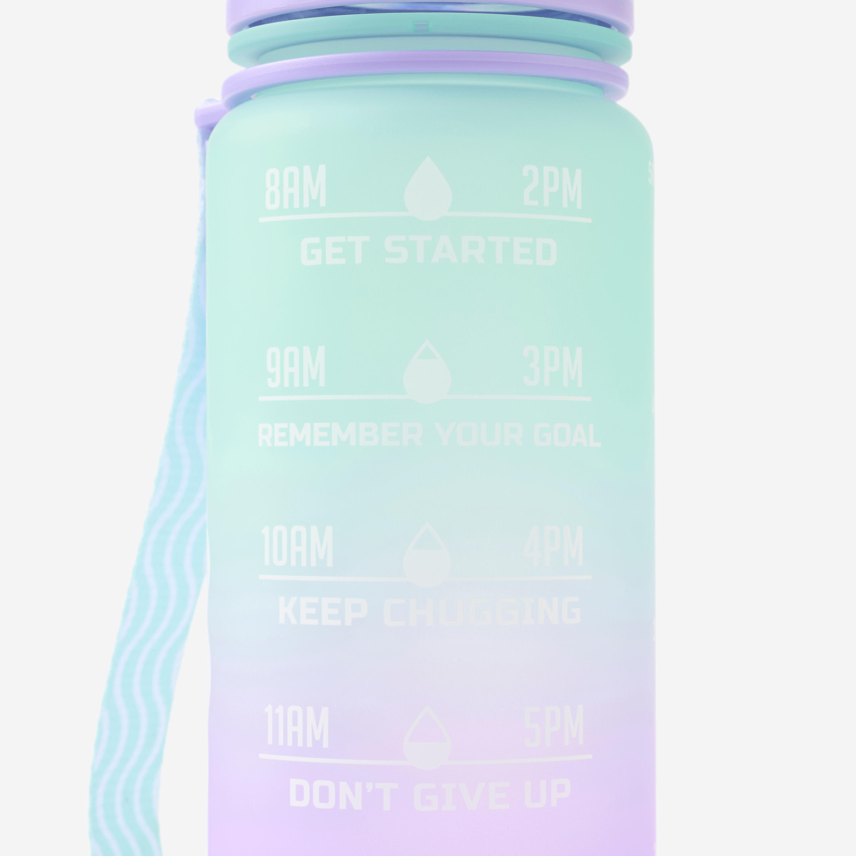 Gourde de fitness motivation 500 ML -  vert et violet 6/8