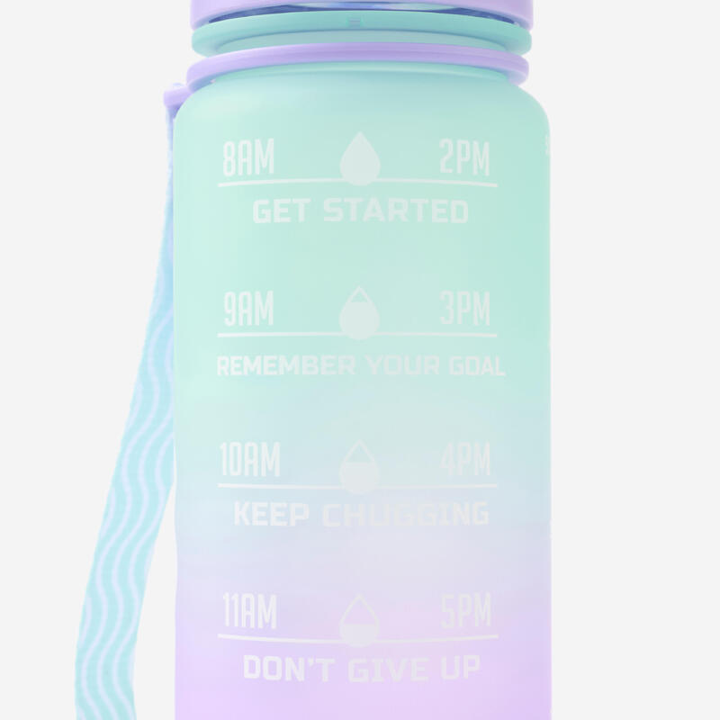 Bidon fitness cu mesaj motivațional 500 ml verde mov