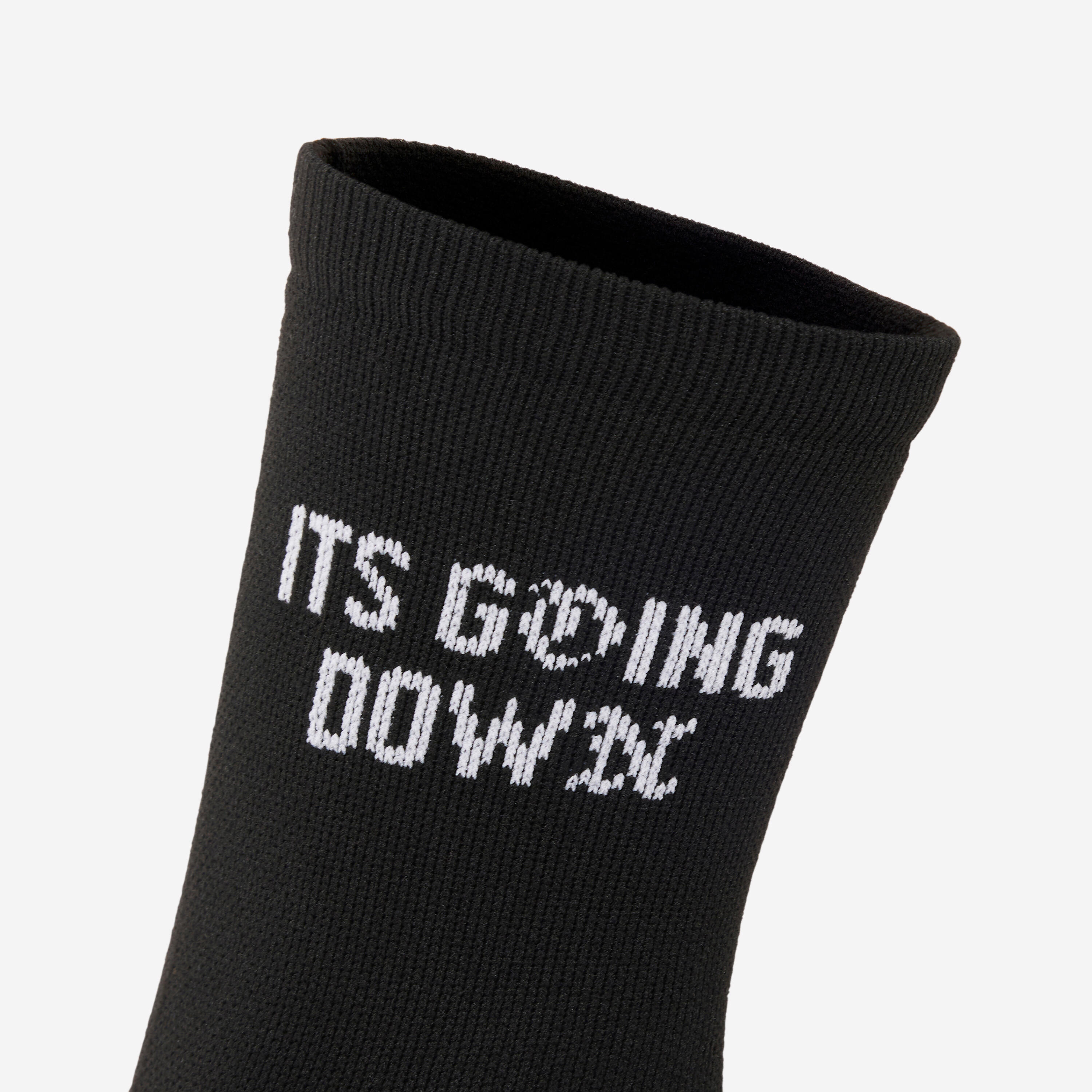 Chaussettes de fitness mi-mollet x5, noir imprimé blanc 16/16