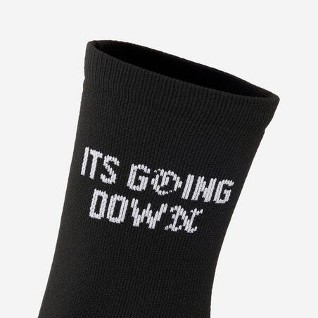 Шкарпетки для фітнесу середні 5 пар чорні з білим принтом