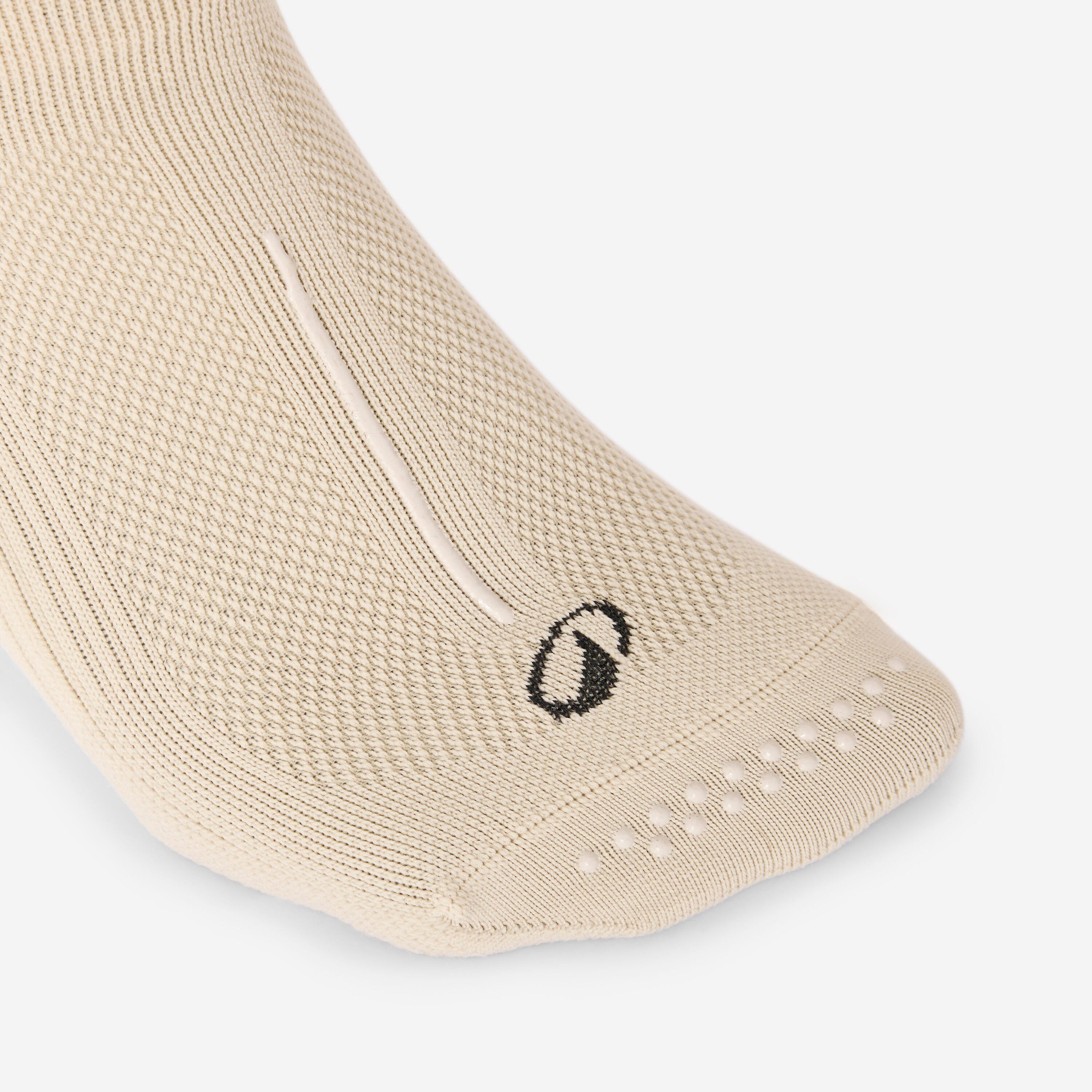 Chaussettes antidérapantes Fitness Femme 500, beige 2/5
