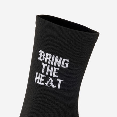 Шкарпетки для фітнесу середні 5 пар чорні з білим принтом