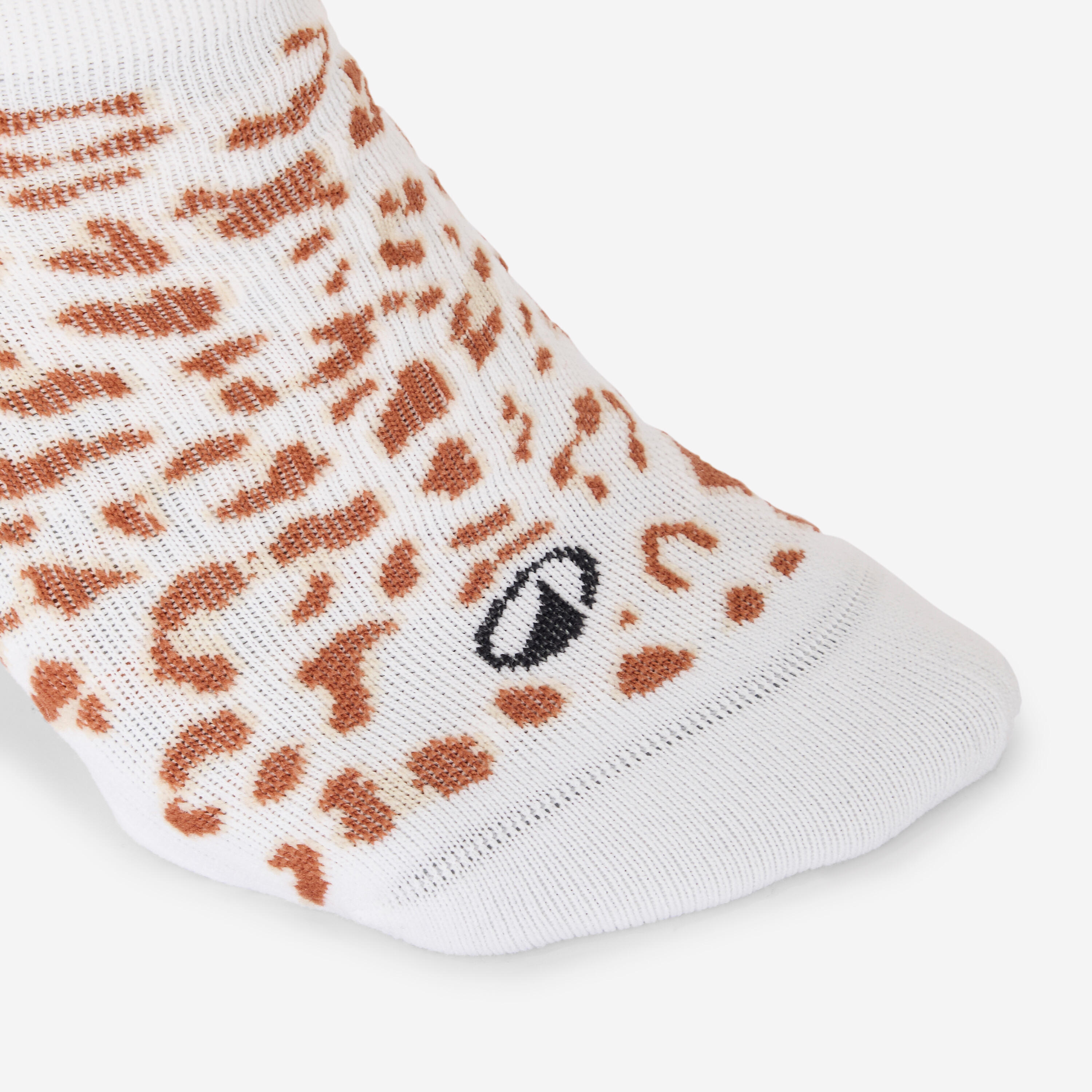 Unsichtbare x3-Fitness-Socken für Frauen, schwarz, weiss, leo 3/5