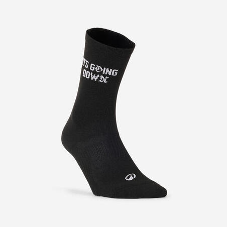 Шкарпетки для фітнесу середні 5 пар чорні з білим принтом