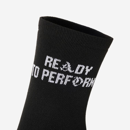 Шкарпетки для фітнесу середні 5 пар чорні з білим принтом