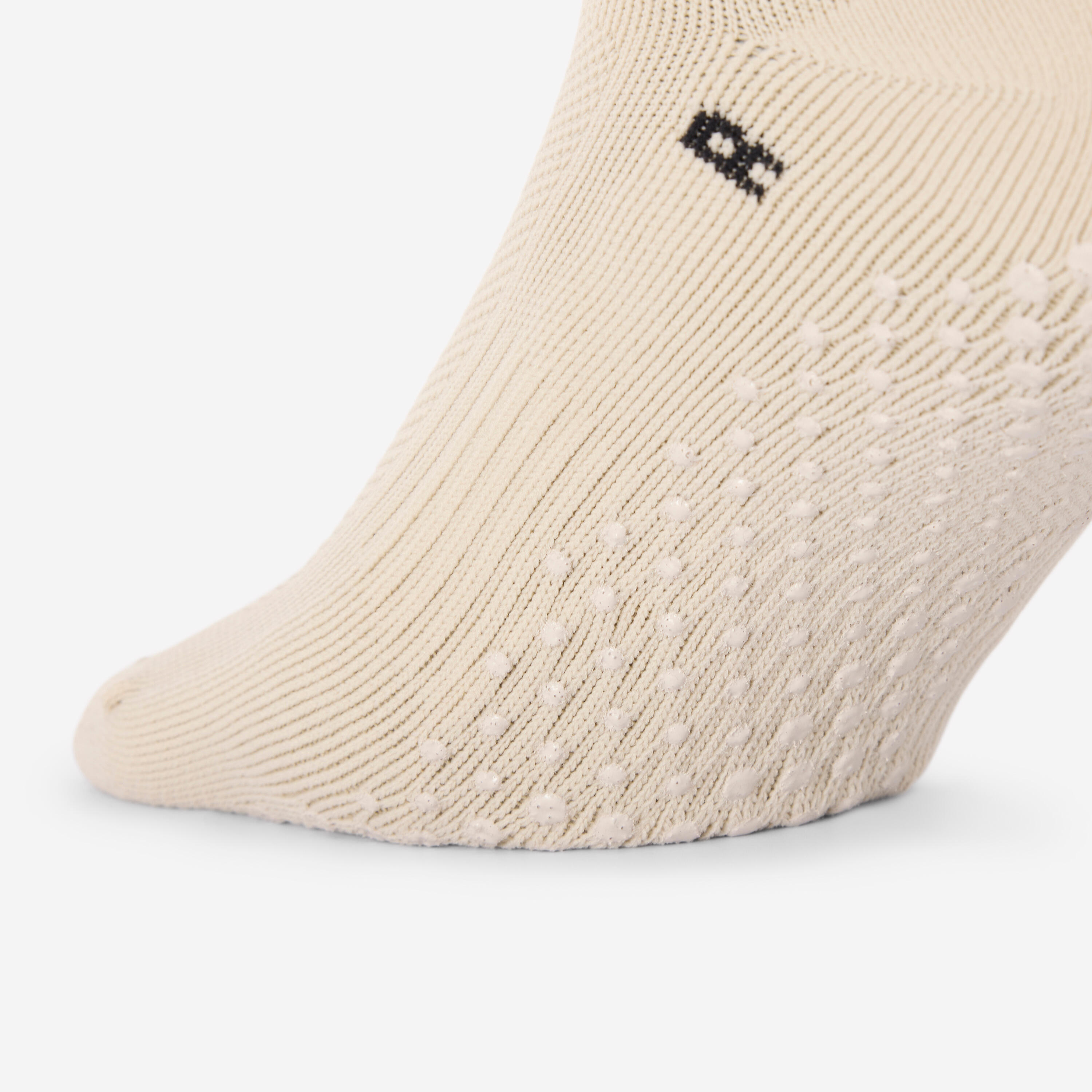 Chaussettes antidérapantes Fitness Femme 500, beige 5/5