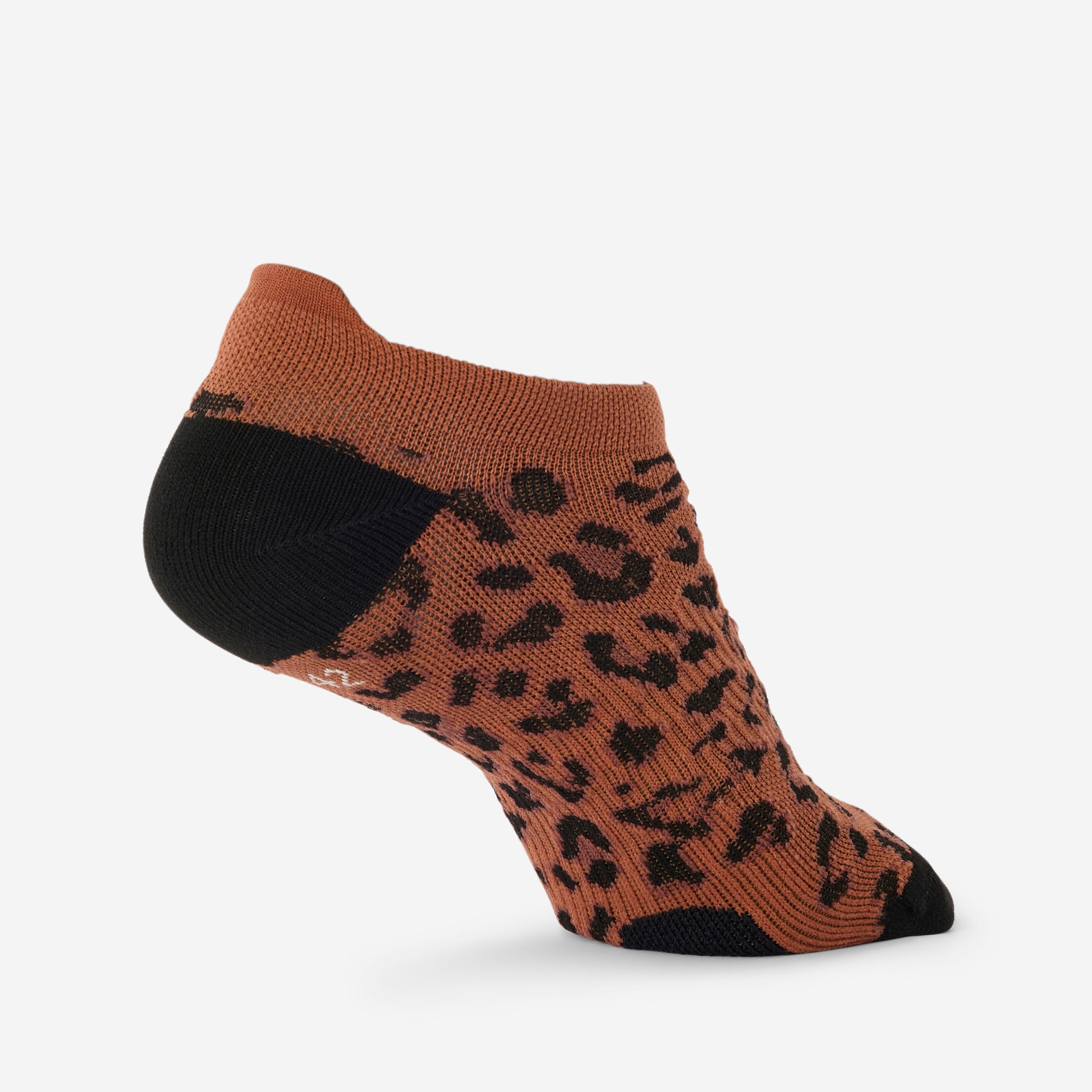 Chaussettes invisibles de fitness x3 femme, léopard 4/5