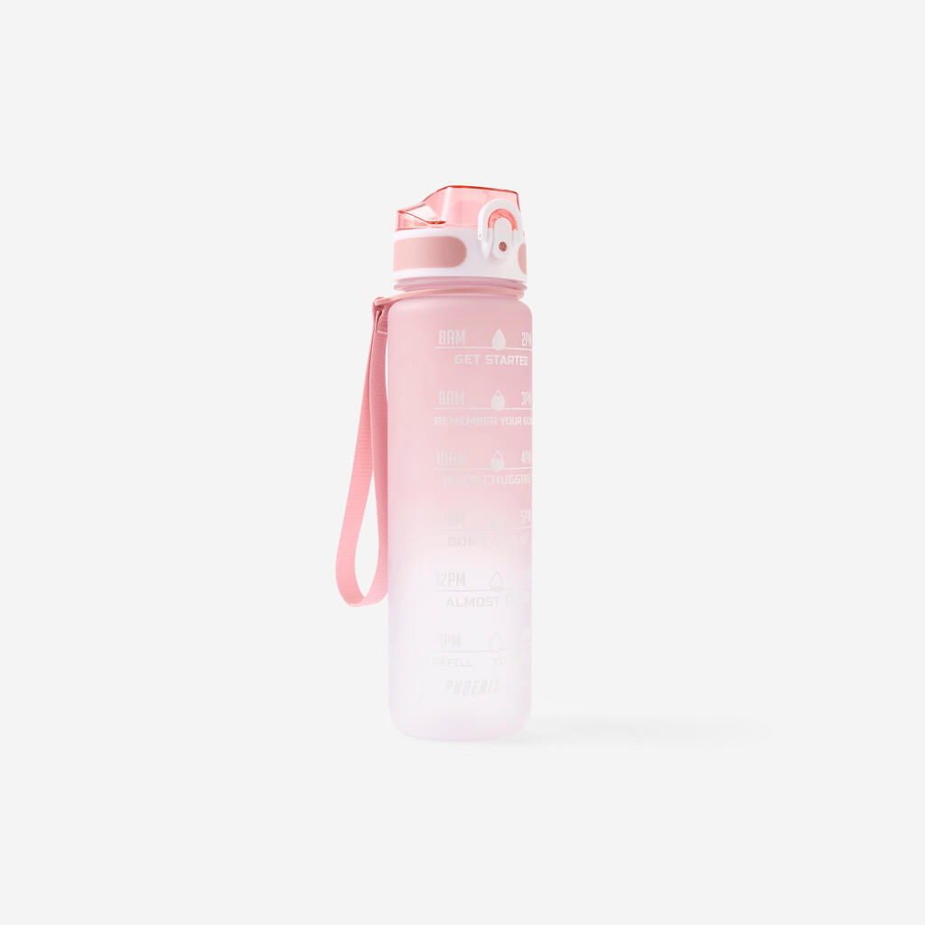 1 Litre Fitness Bottle Motivation - Pink
