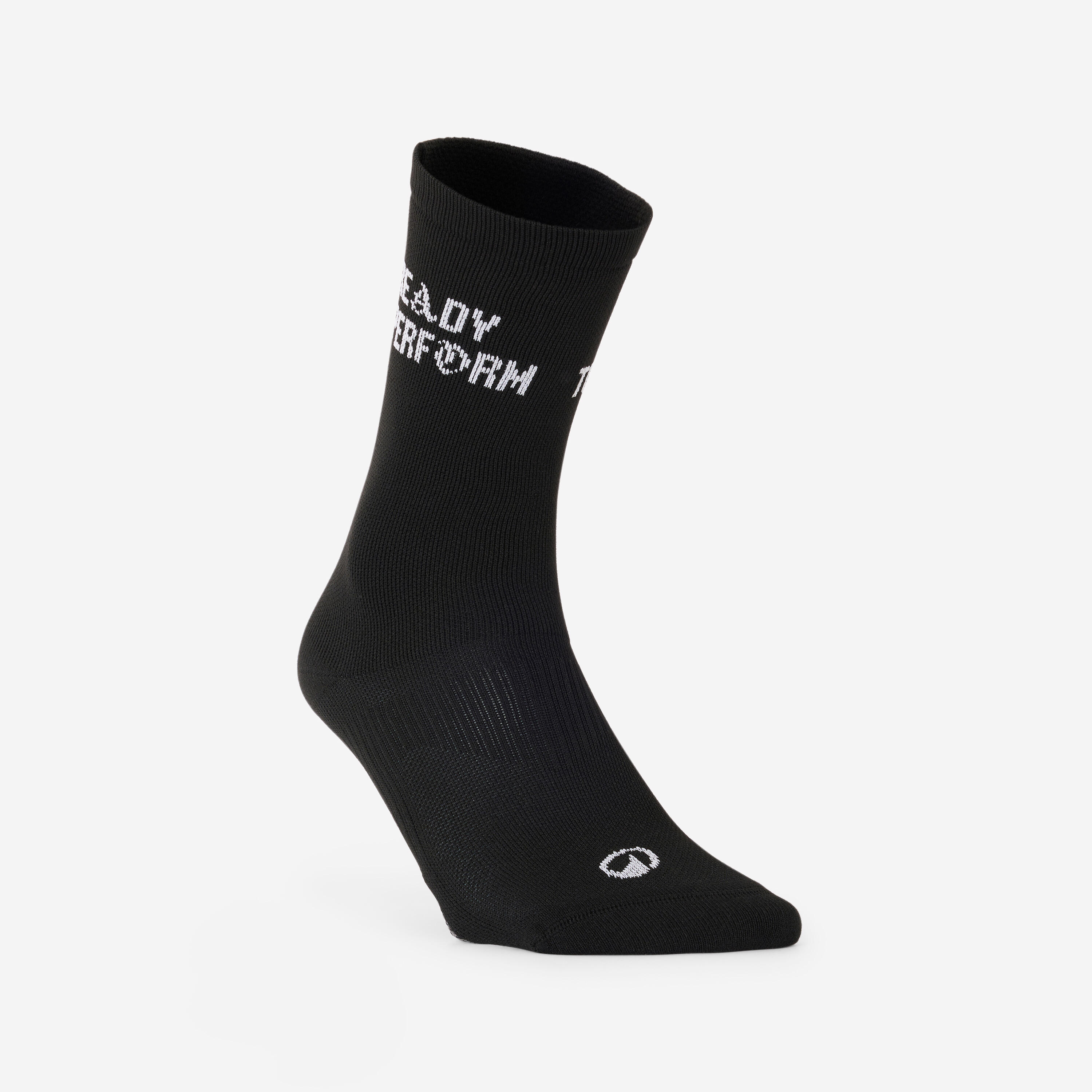 Chaussettes de fitness mi-mollet x5, noir imprimé blanc 2/16