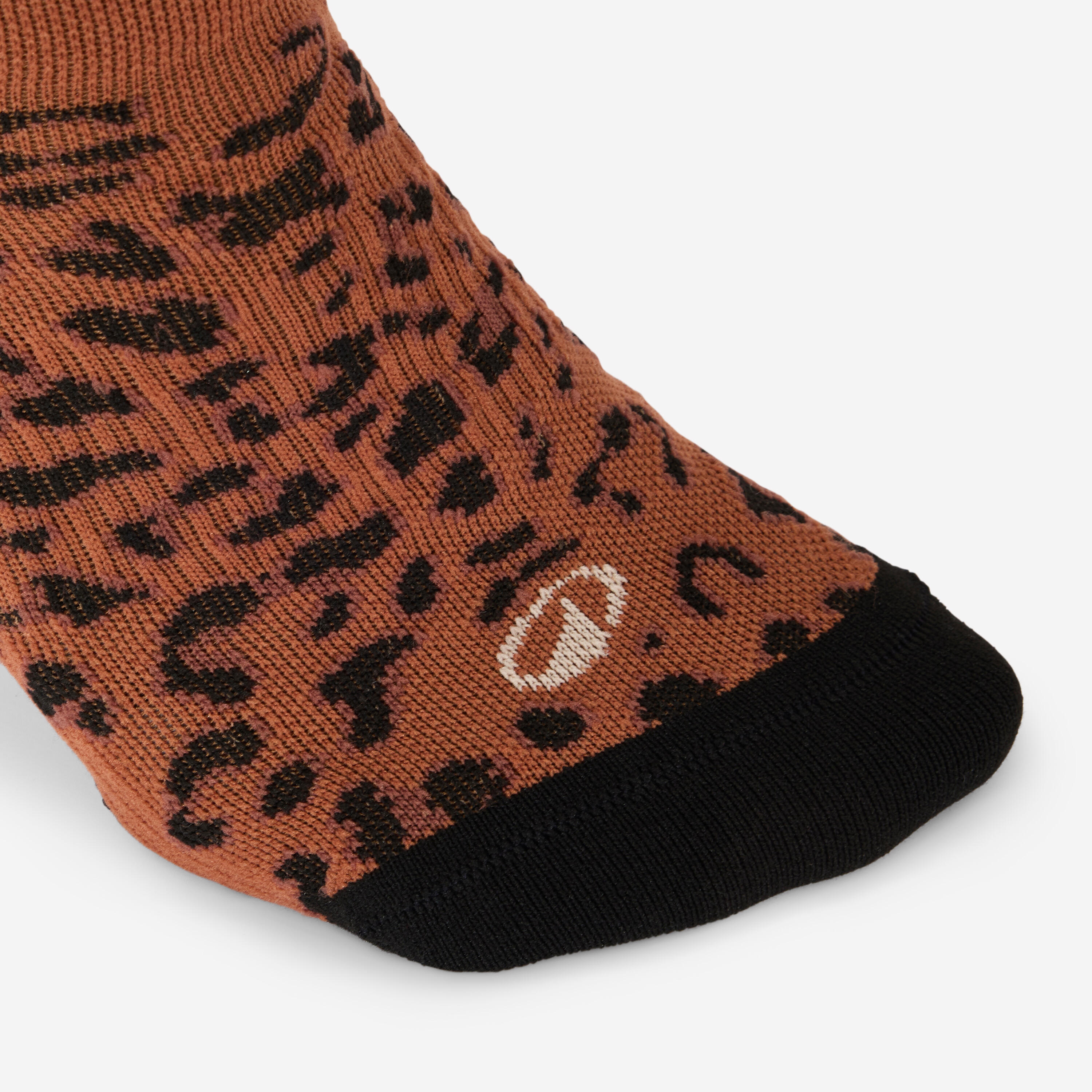 Chaussettes invisibles de fitness x3 femme, léopard 3/5