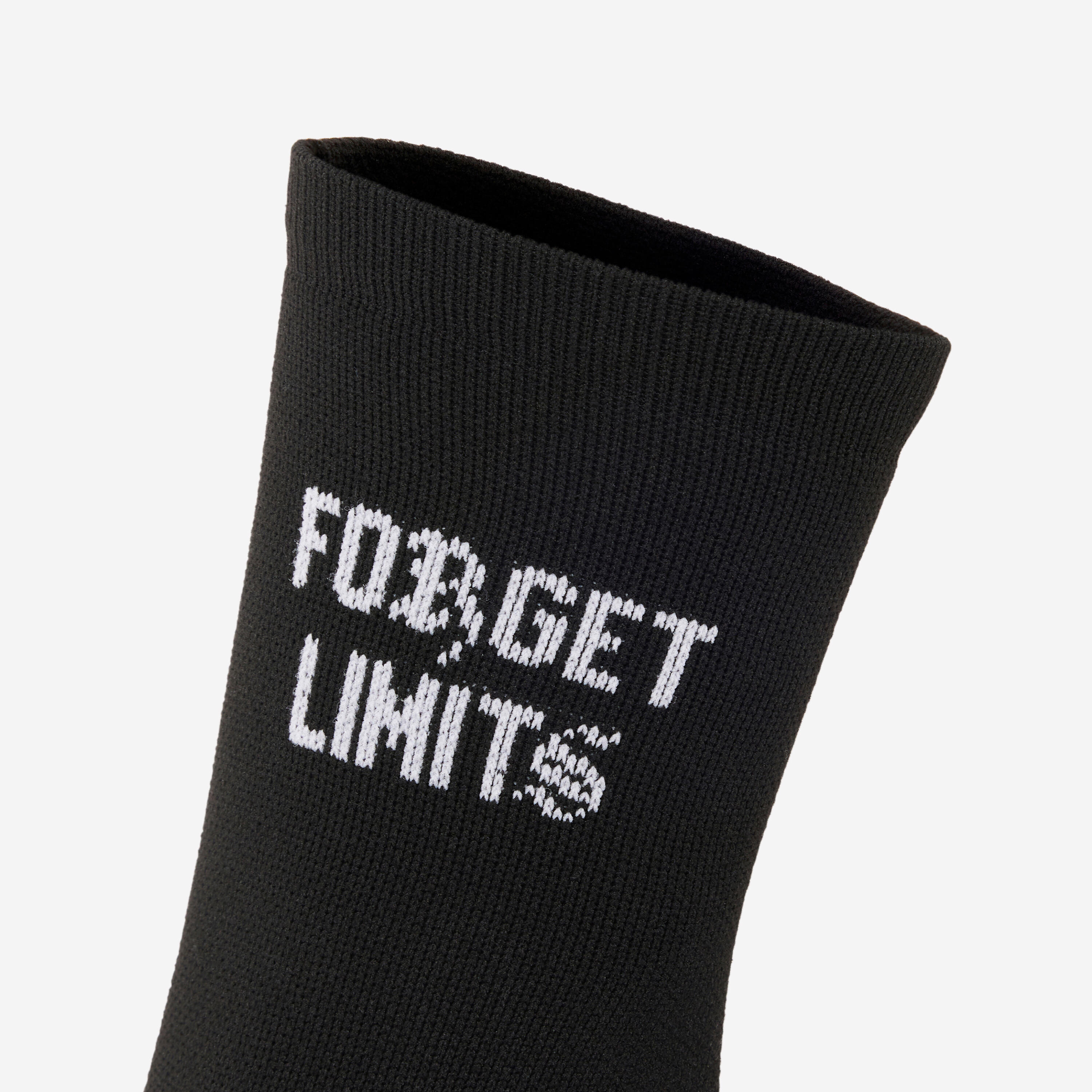 Chaussettes de fitness mi-mollet x5, noir imprimé blanc 15/16