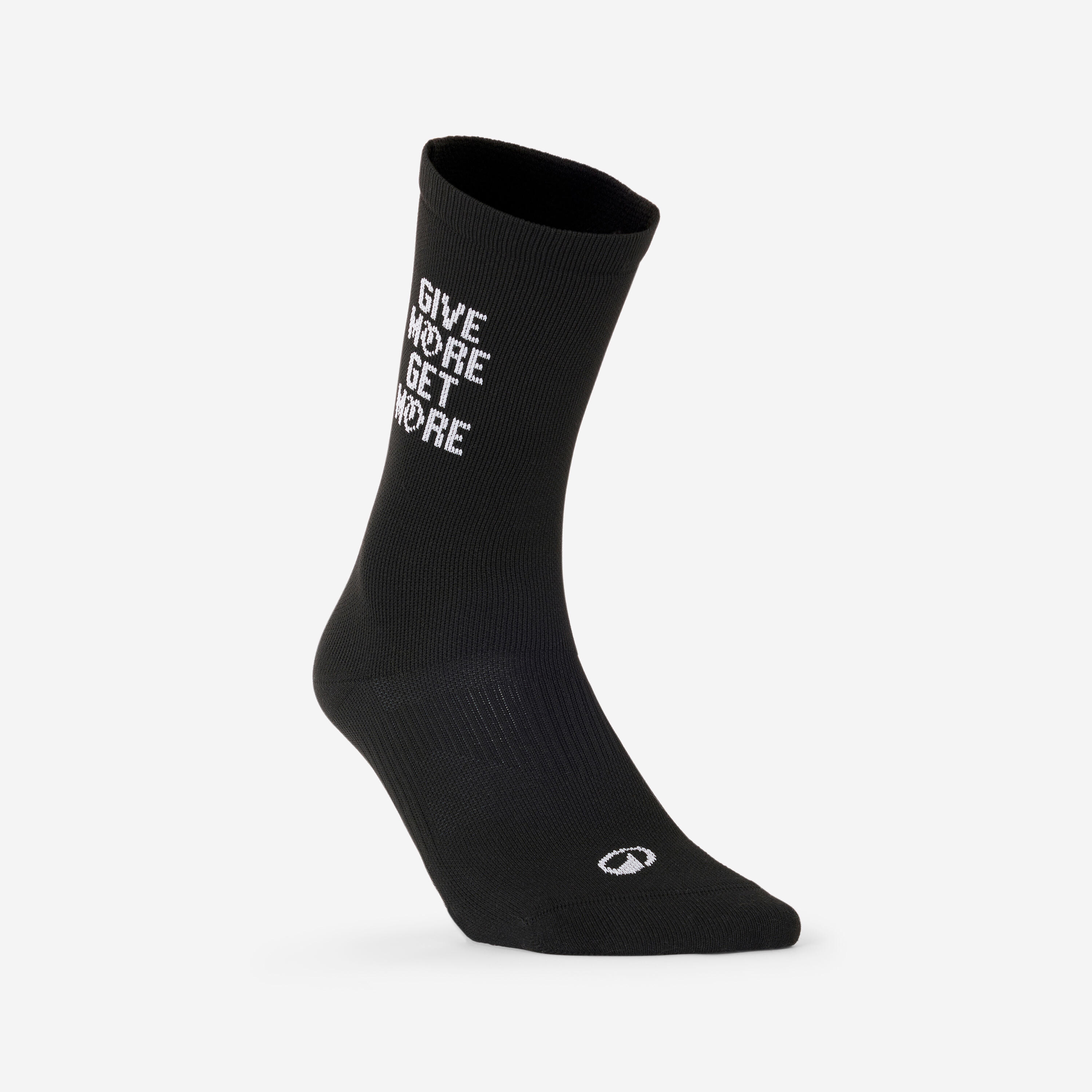 Chaussettes de fitness mi-mollet x5, noir imprimé blanc 6/16