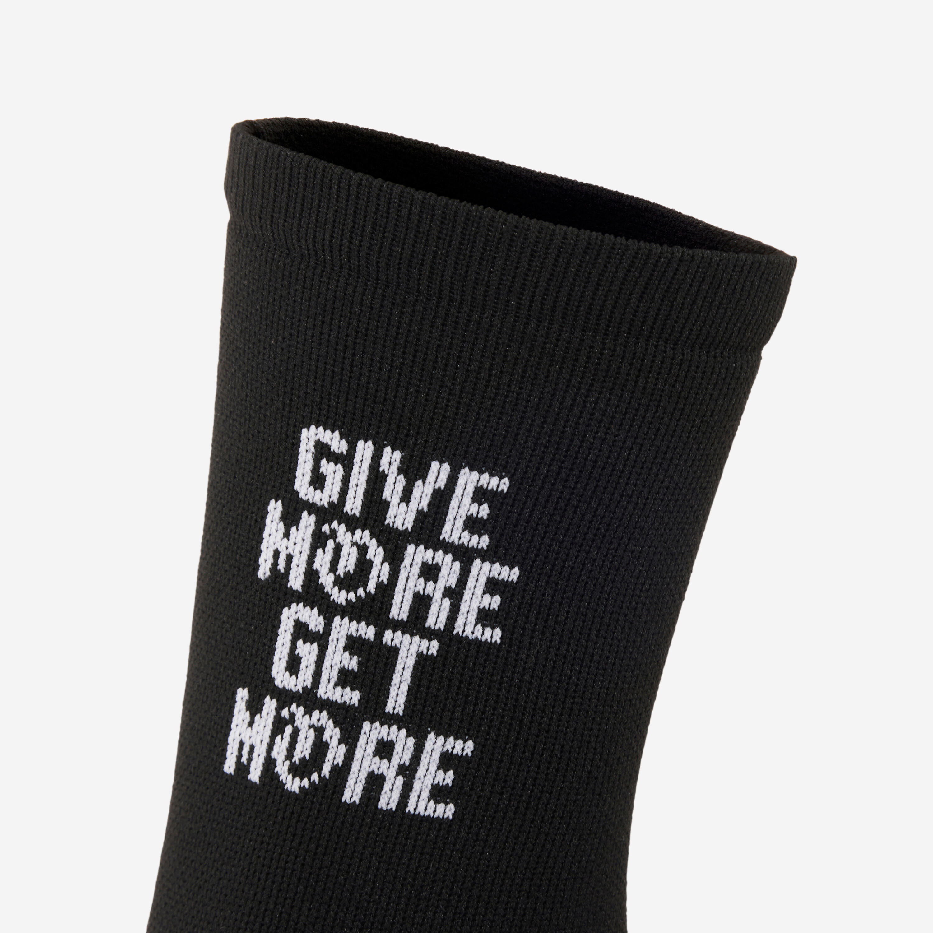 Chaussettes de fitness mi-mollet x5, noir imprimé blanc 13/16