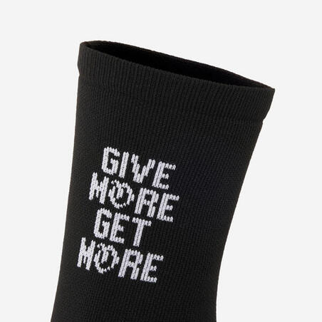 Шкарпетки для фітнесу середні 5 пар чорні з білим принтом