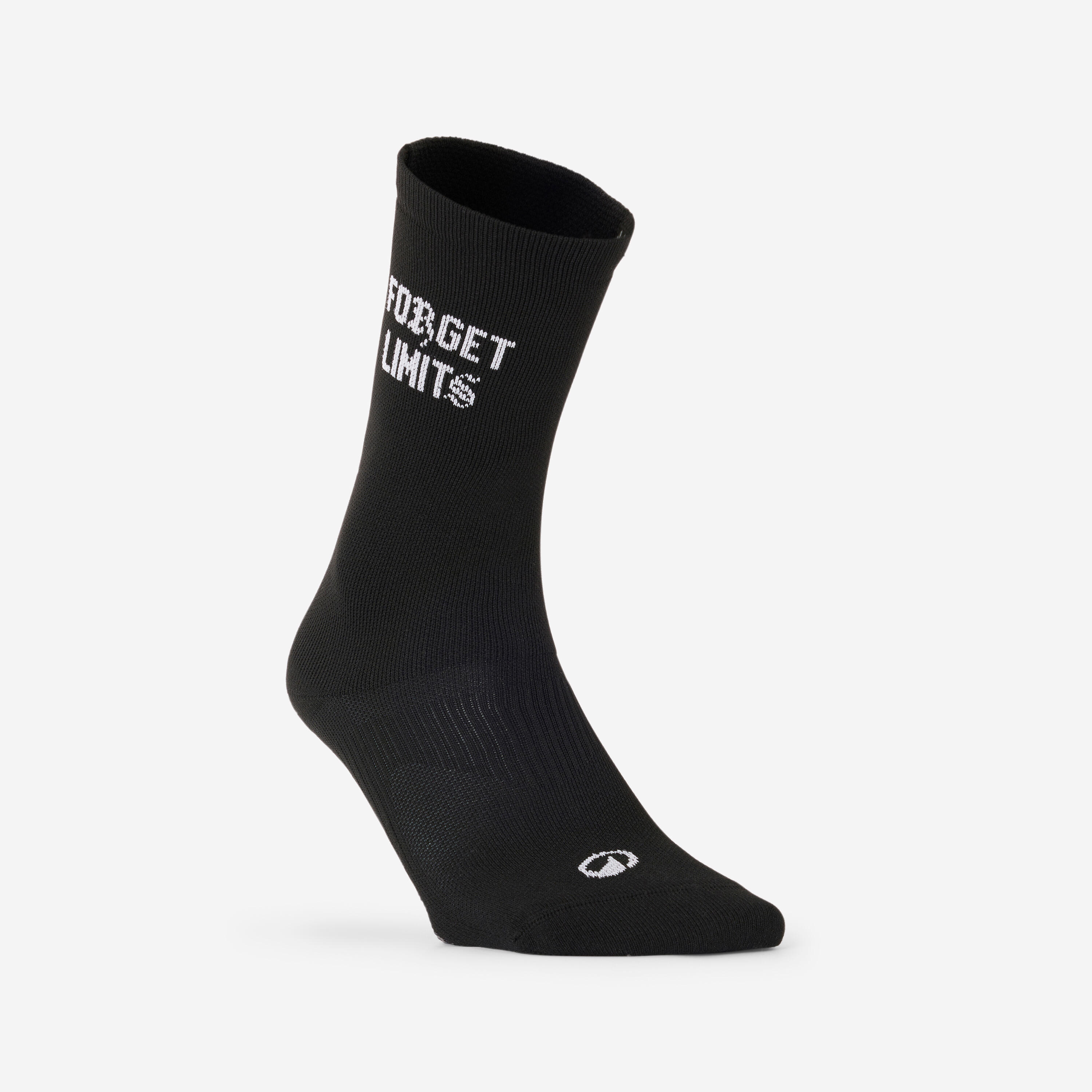 Chaussettes de fitness mi-mollet x5, noir imprimé blanc 4/16