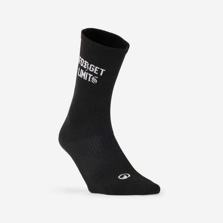 Шкарпетки для фітнесу середні 5 пар чорні з білим принтом