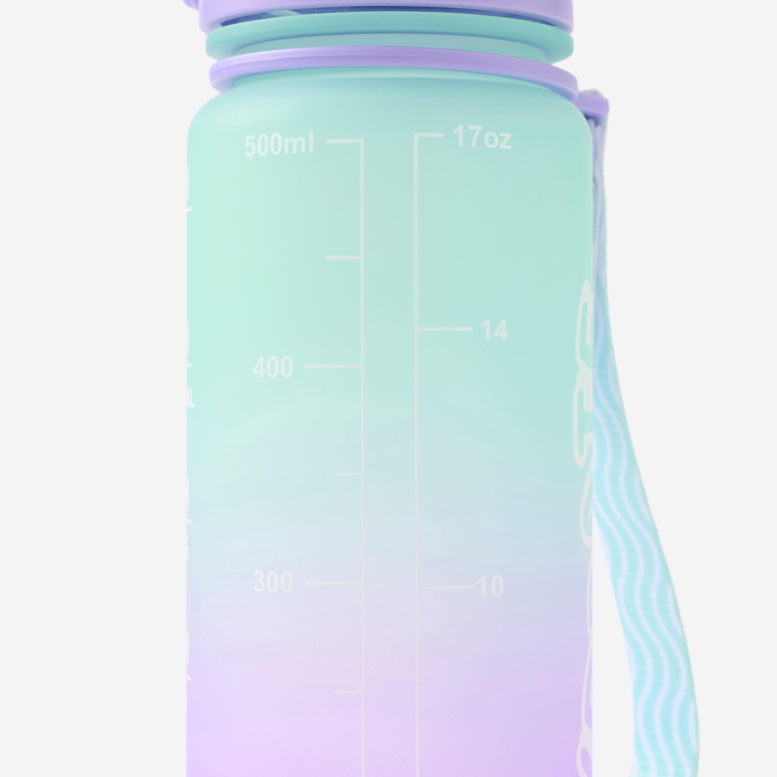Gourde de fitness motivation 500 ML -  vert et violet 7/8