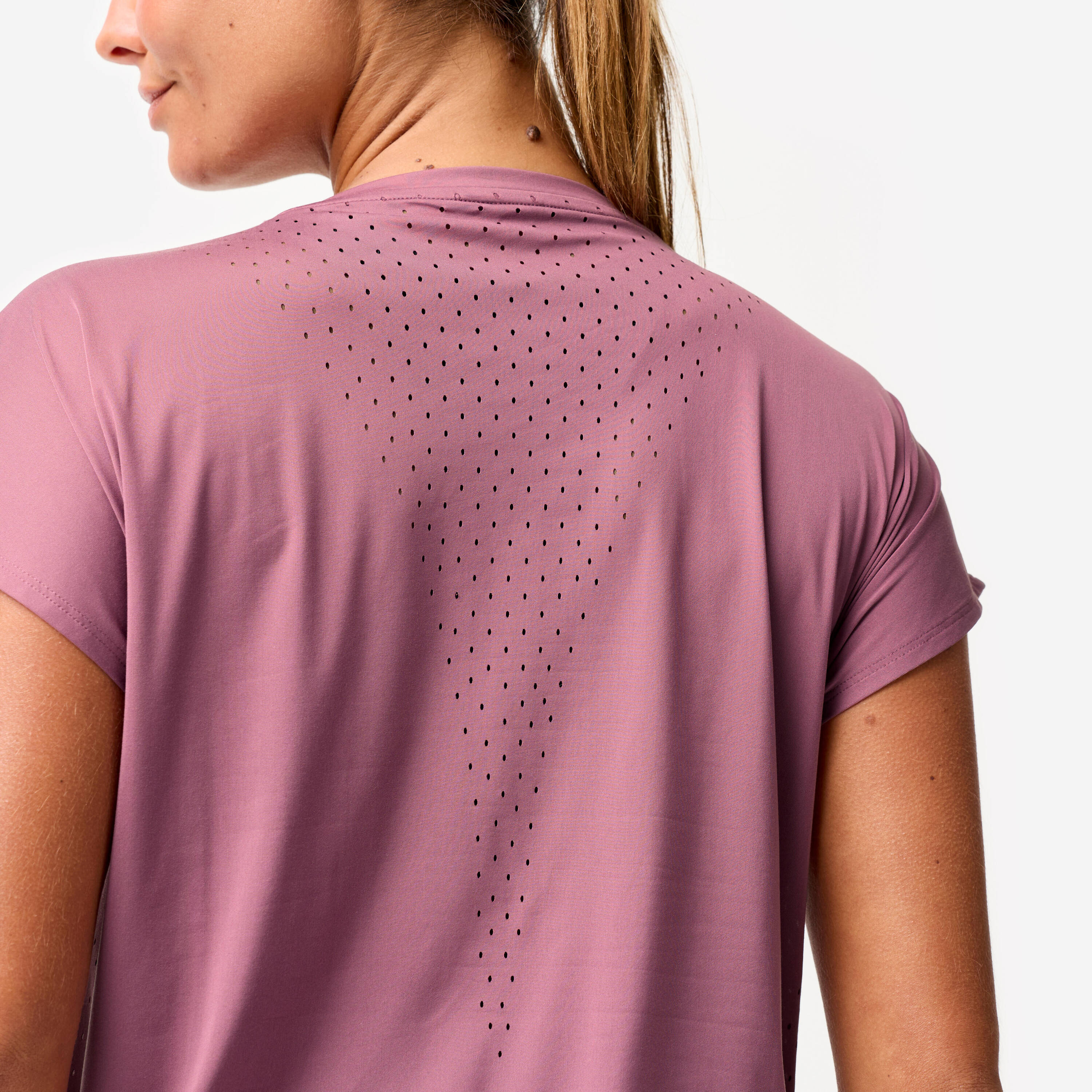 Women's Fitness Loose-Fit Breathable T-Shirt - Light Purple -  4