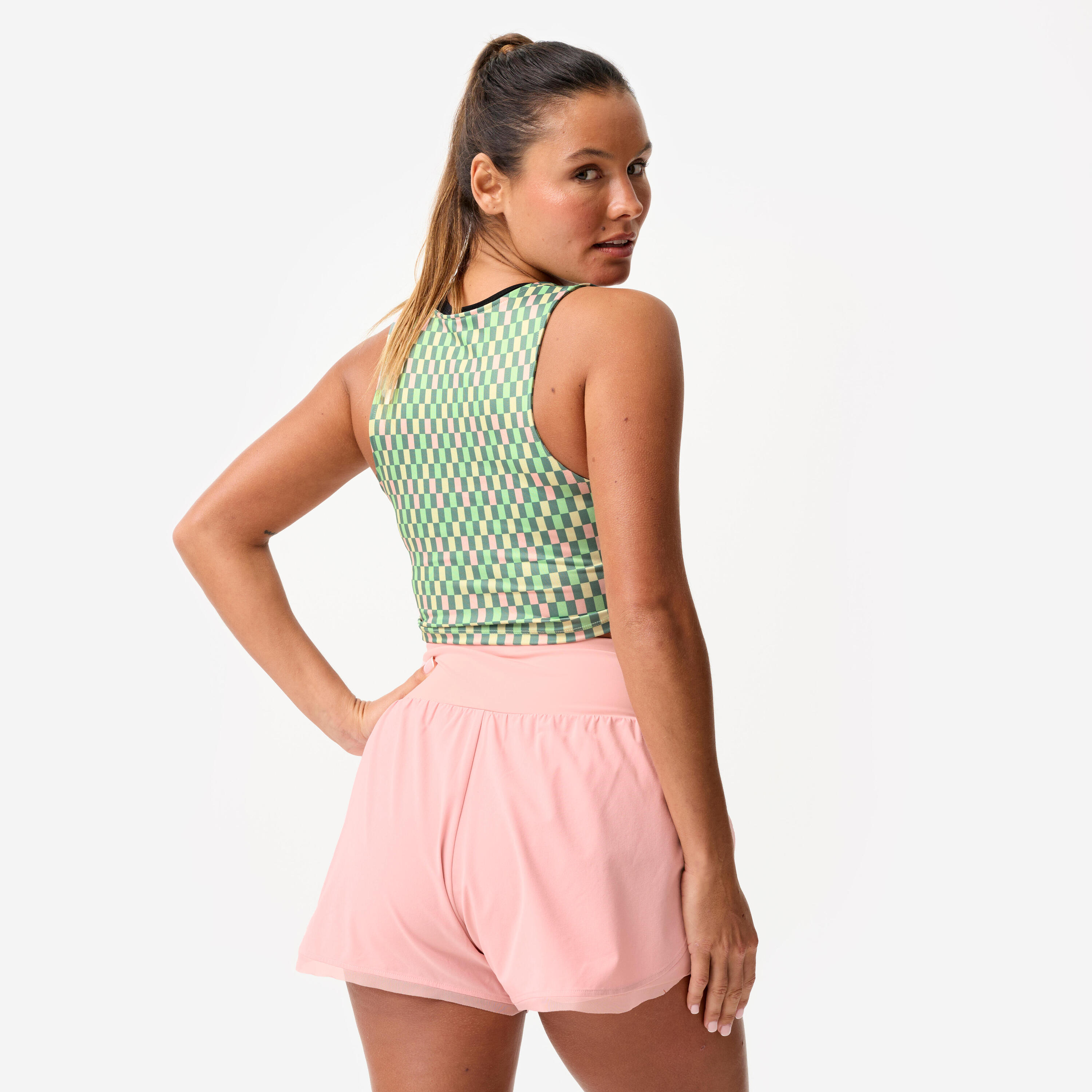 Fitness-Crop-Top, Damen, mehrfarbig 3/7